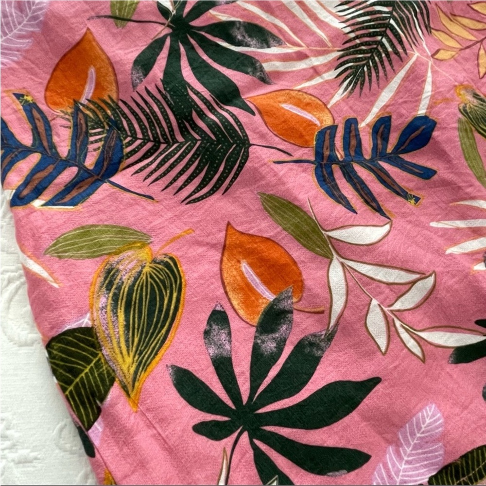 NWOT Lulus Exotic Escape Pink Tropical Print Sleeveless Tie-Back Mini Dress - Picture 8 of 12